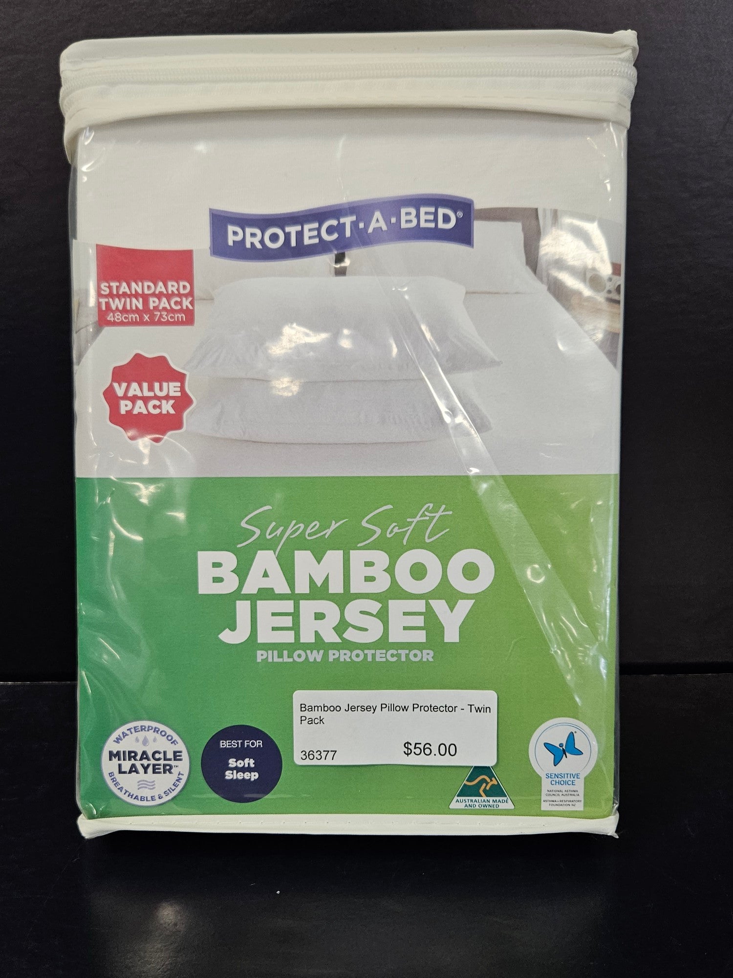 Bamboo Jersey Pillow Protector - Twin Pack