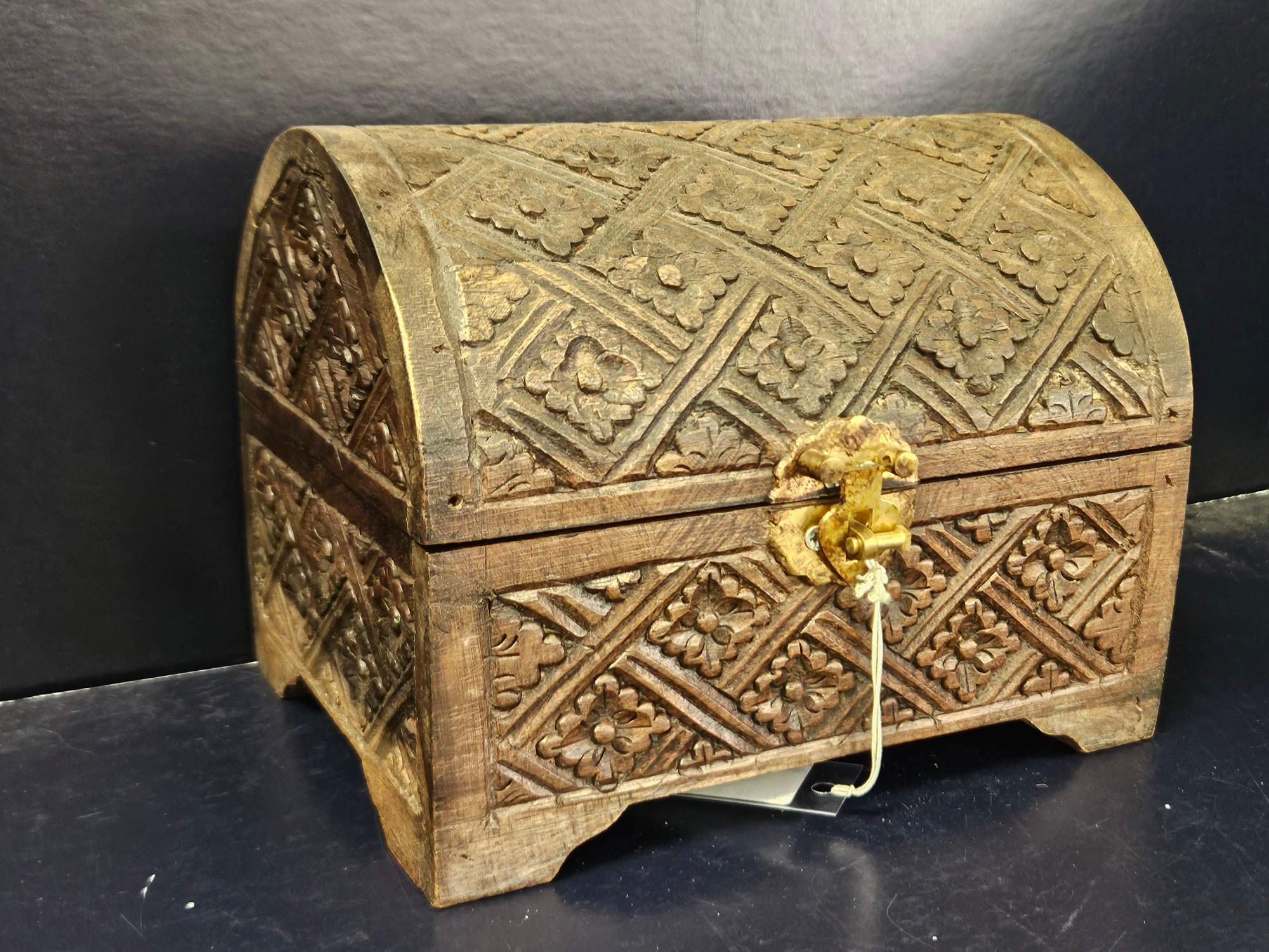 Jewellery Box Carved Chest - 20cm