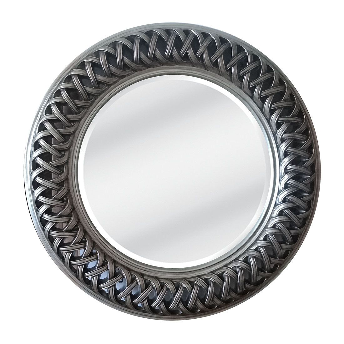 Dark Antique Silver Mirror - Round