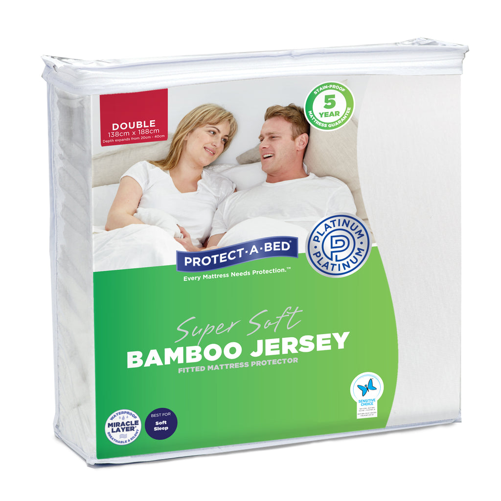 Bamboo Jersey Mattress Protector - Double