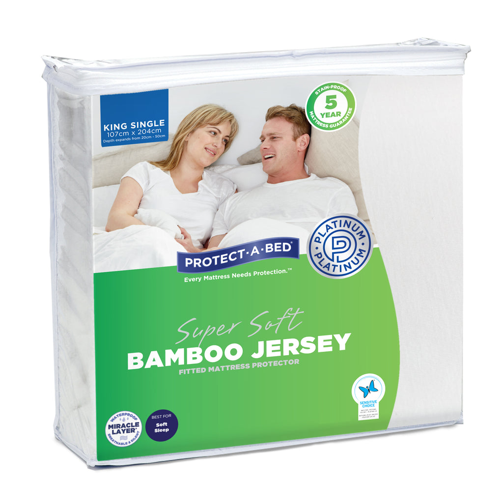 Bamboo Jersey  Mattress Protector - King Single