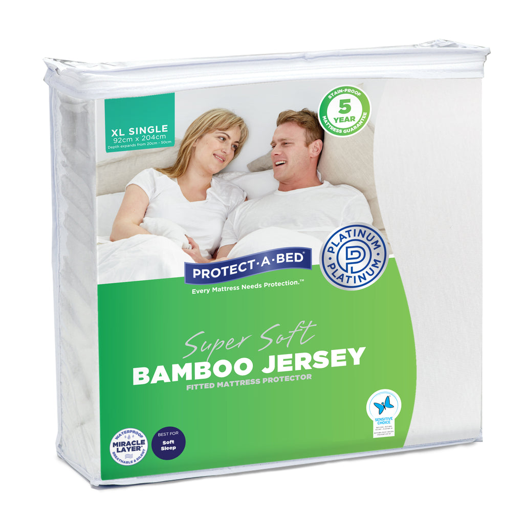 Bamboo Jersey  Mattress Protector - Long Single