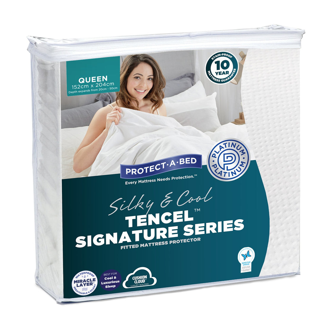 Signature Tencel Fitted Mattress Protector - Queen