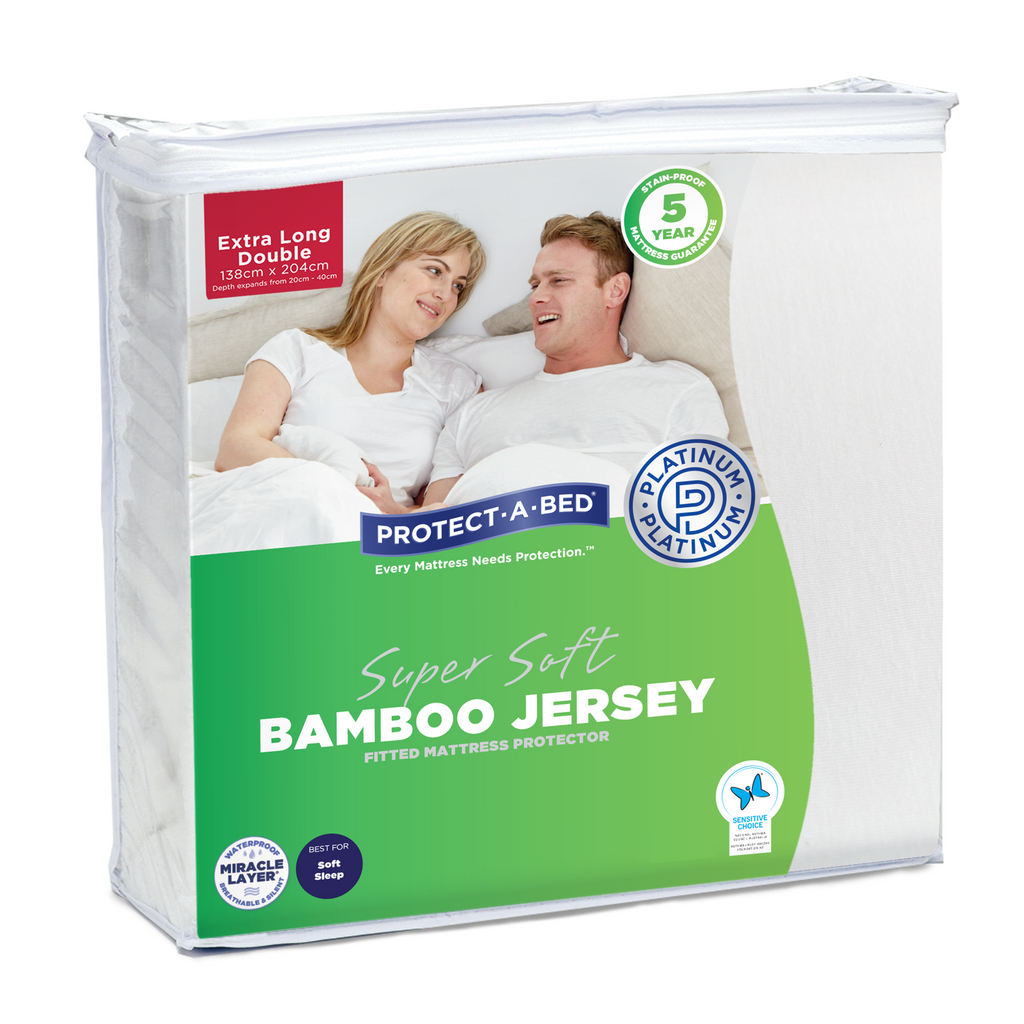 Bamboo Jersey Mattress Protector - Long Double