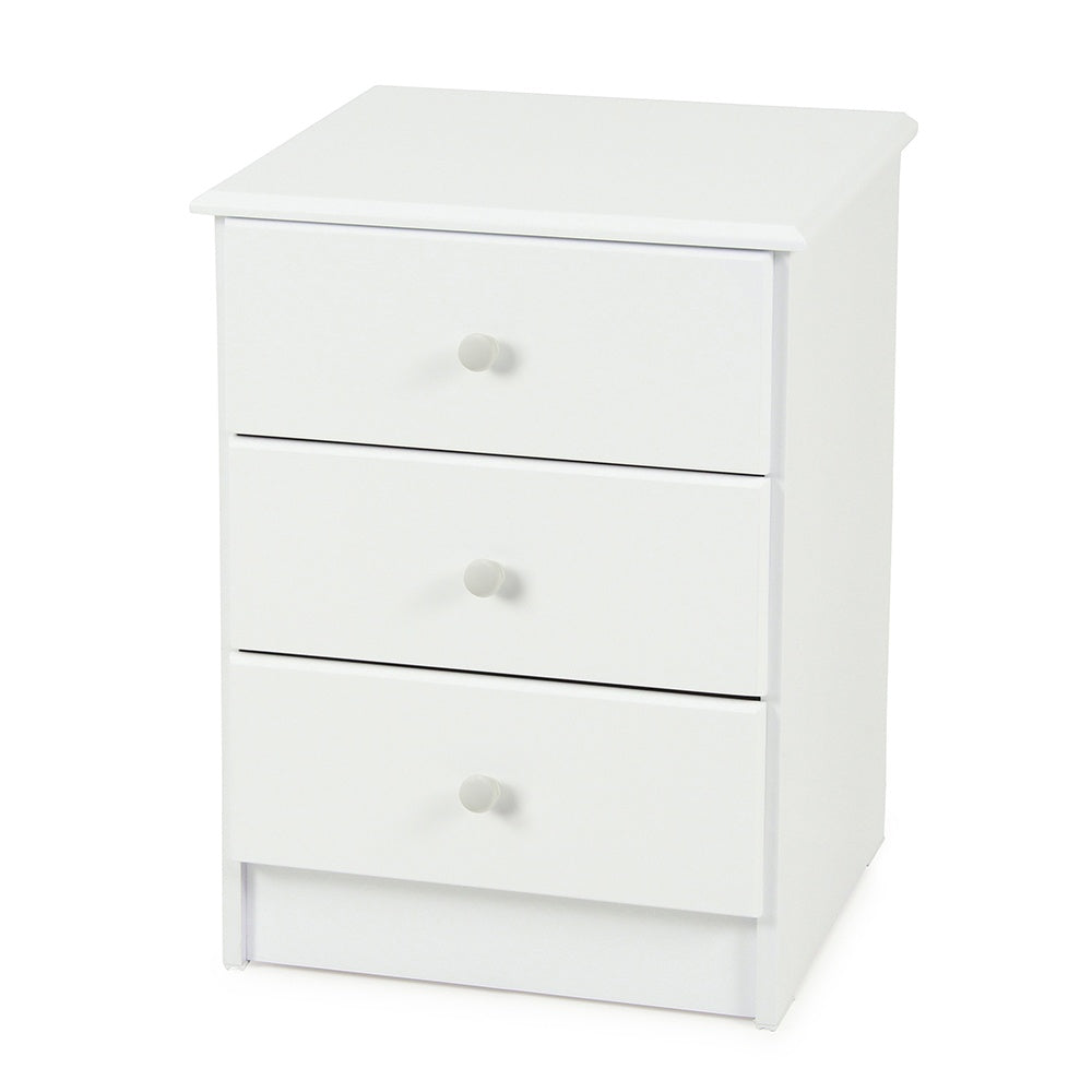 Pearl Bay 3 Drawer Bedside - White