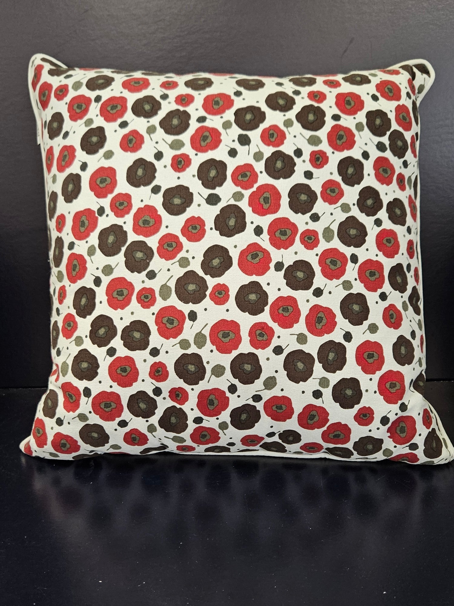 Dotti Poppy Red/White Cushion