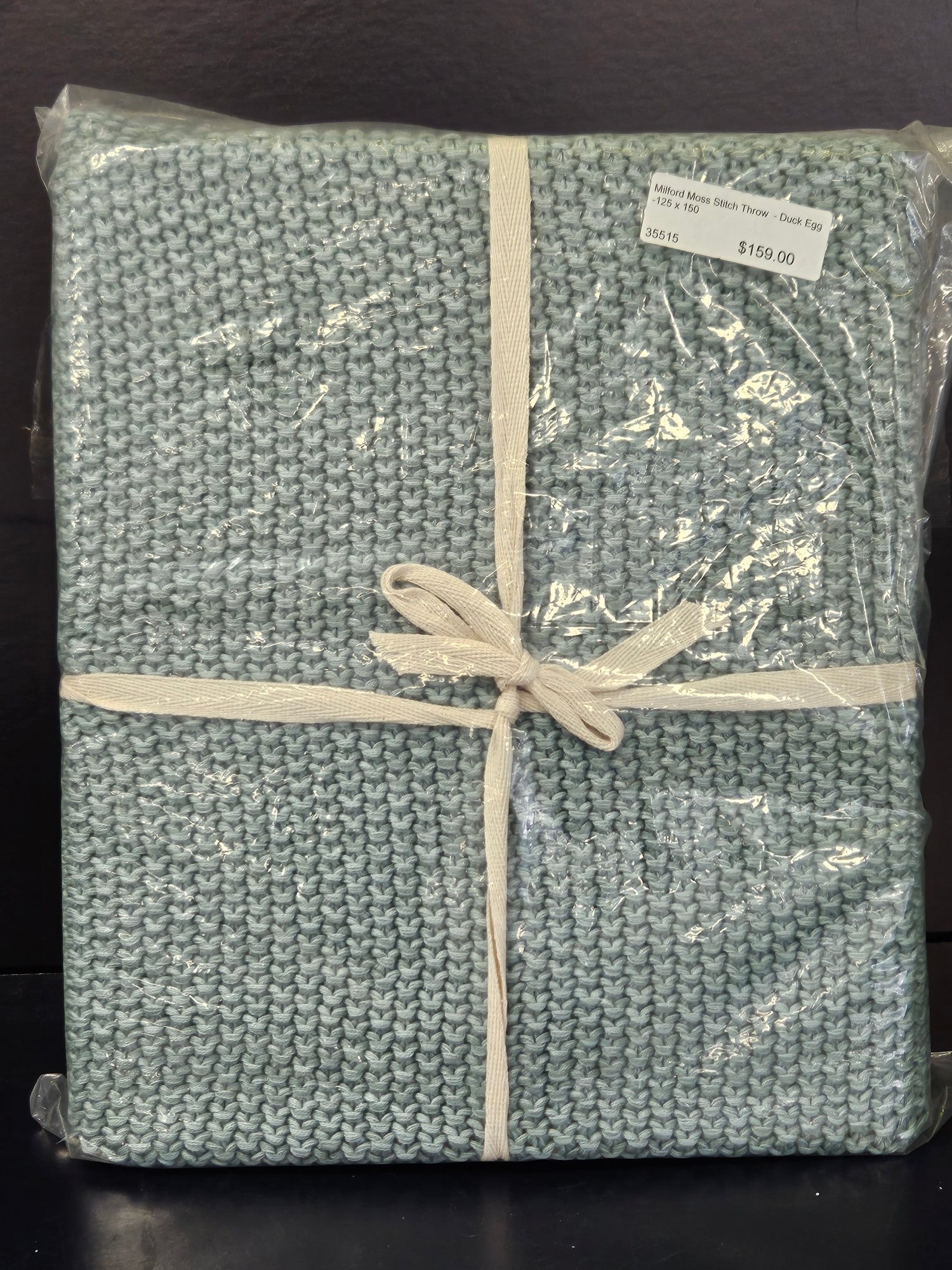 Milford Moss Stitch Throw - Duck  Egg