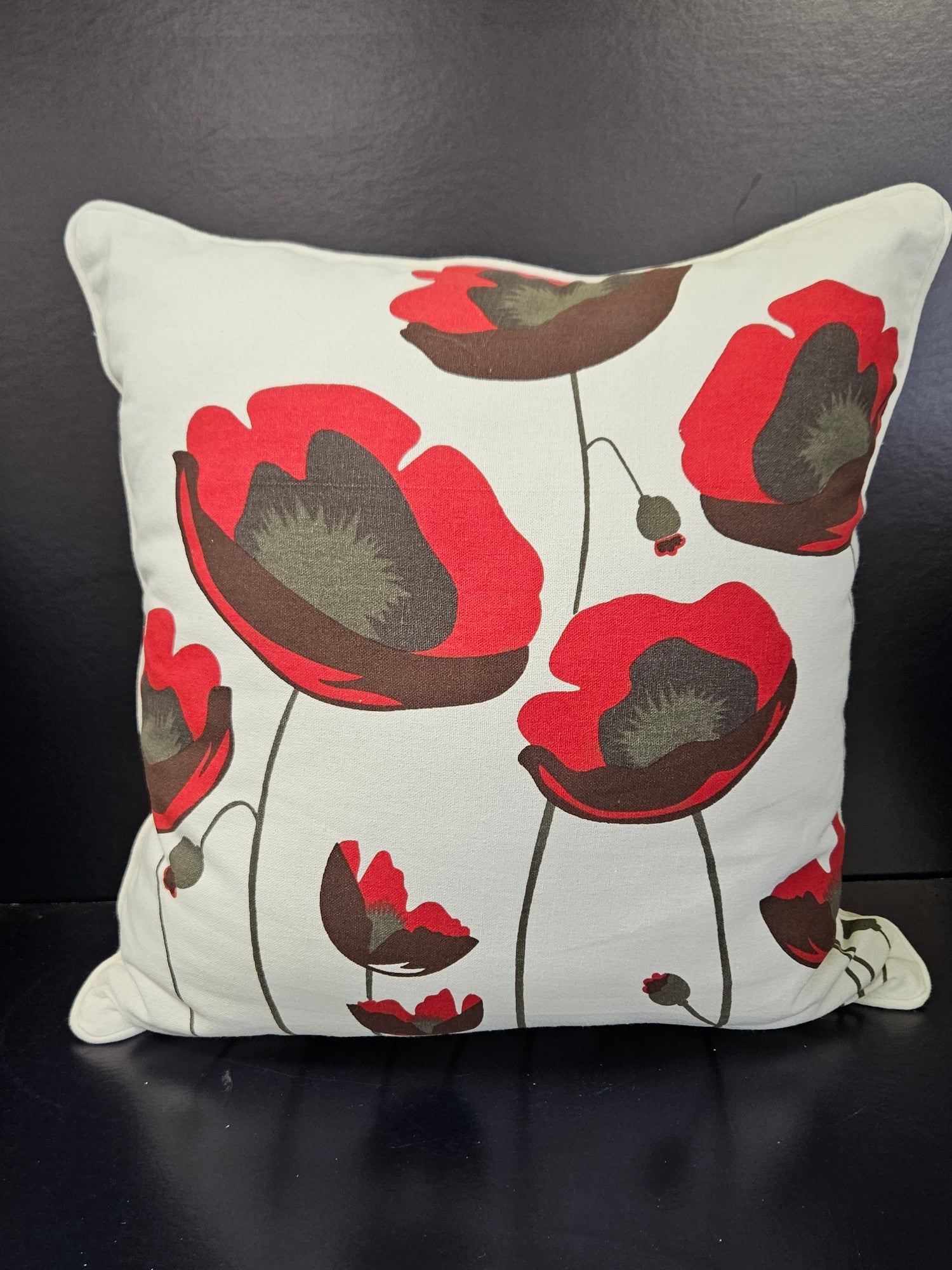 Flanders Field Cushion - Red/Black/White