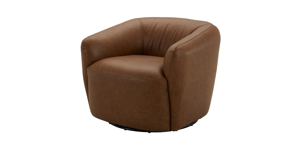 Luigi Swivel Armchair - Dakota Tan Leather