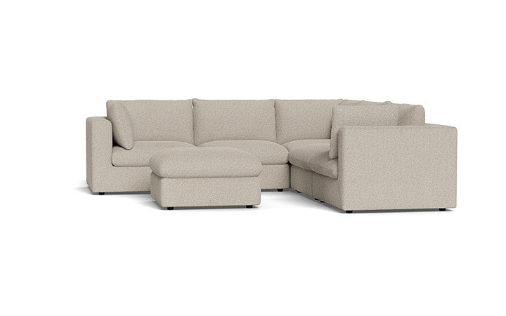 Murphy 6 Piece Corner Suite - Carrick Oatmeal Fabric