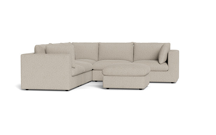 Murphy 6 Piece Corner Suite - Carrick Oatmeal Fabric