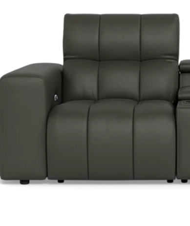 Durham 2 Seater Power Reclining Sofa with Console - Milan Slate Grey