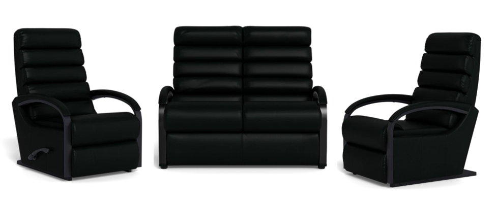 Anika 2+R+R - Black Leather (Black Arms)