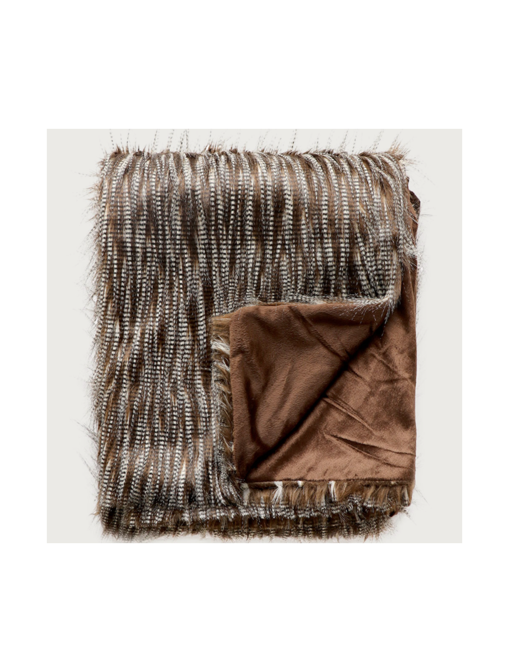 Elmwood Faux  Fur Throw 130x150 - Speckled Kiwi