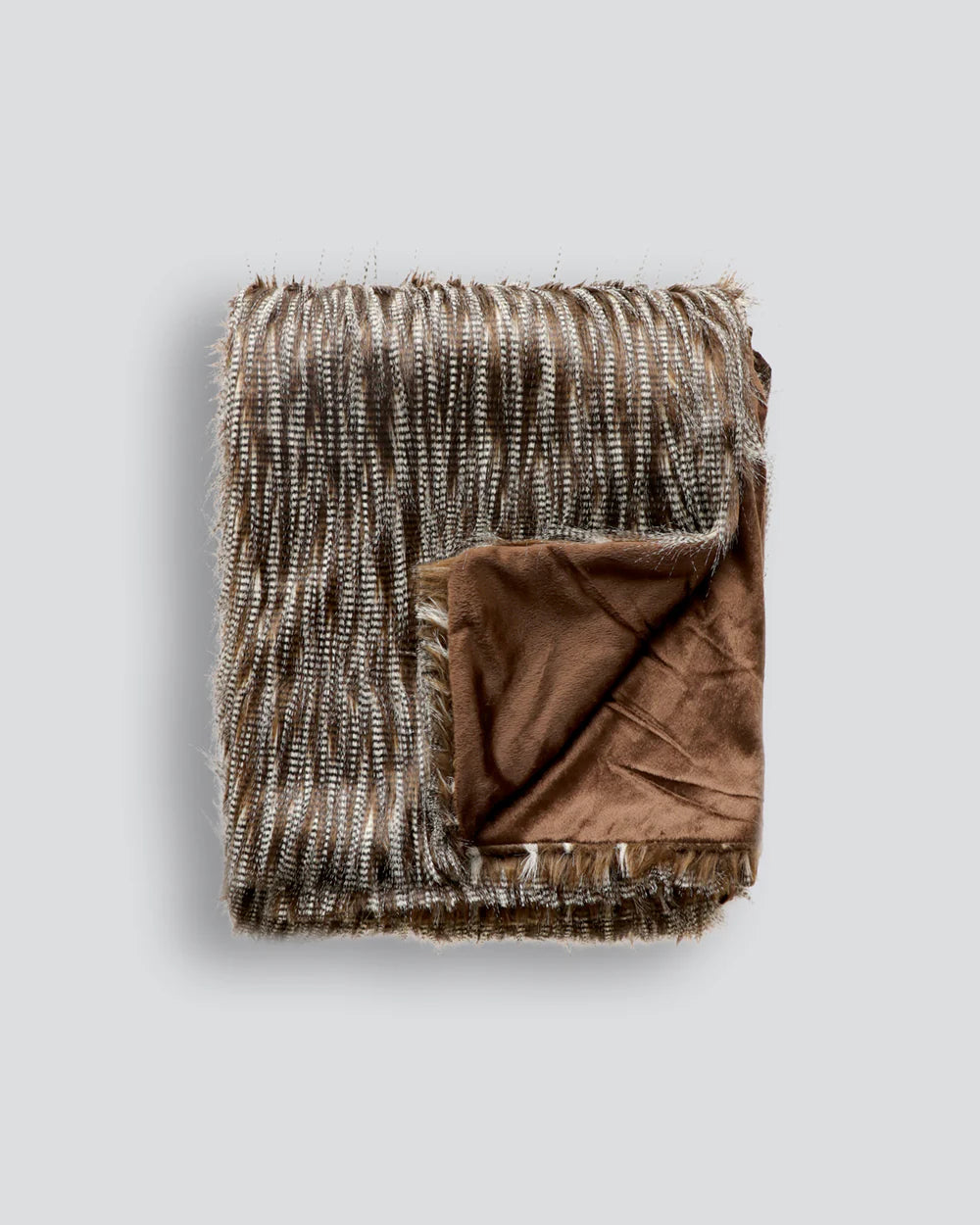 Elmwood Faux Fur Throw 130x150 - Speckled Kiwi