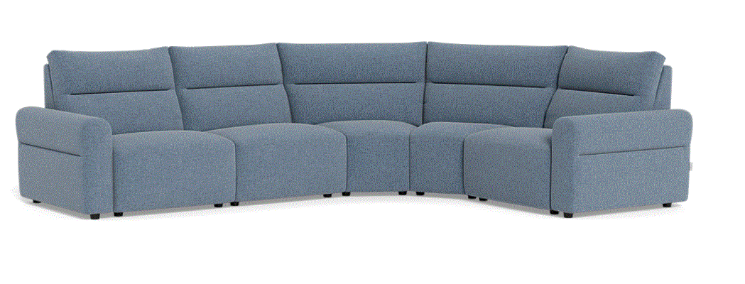 Sedona 5 Piece Corner Power Reclining Modular - Nature Ice Blue